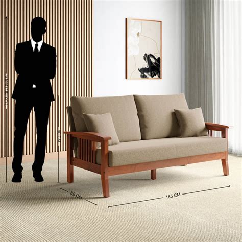 Buy Abby Fabric 3-Seater Sofa with Cushions - Customized Furniture from ...