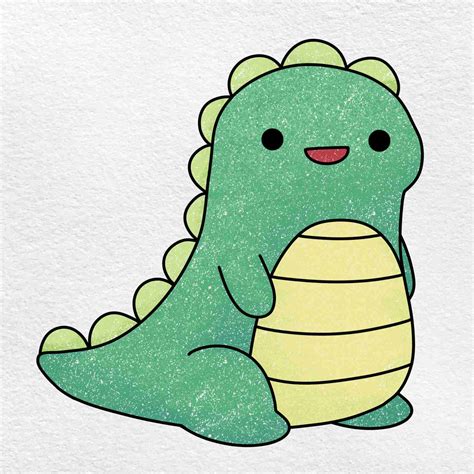 How To Draw A Cute Dinosaur