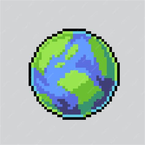 Pixel art illustration earth planet pixelated earth planet earth pixelated for the pixel art ...