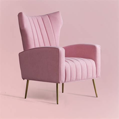Luxurious Velvet Accent Chair Pink Color – Nestroots