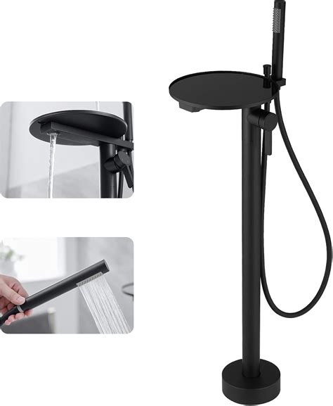 Homevacious Bathroom Free Standing Tub Faucet Matte Black Floor Mount ...