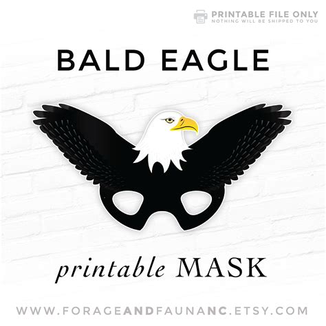 Buy Bald Eagle Printable Mask Halloween Party Bird Mask Patriotic 4th ...