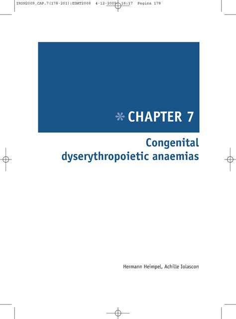 IRON2009 CAP - Book on anemia - * CHAPTER 7 Congenital ...