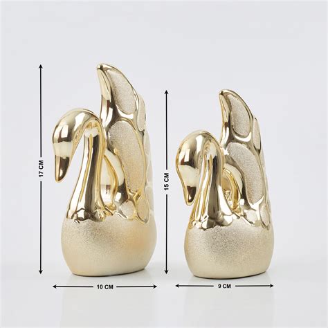 Buy Stellar Set of 2 Porcelain Swan Figurines from Home Centre at just ...