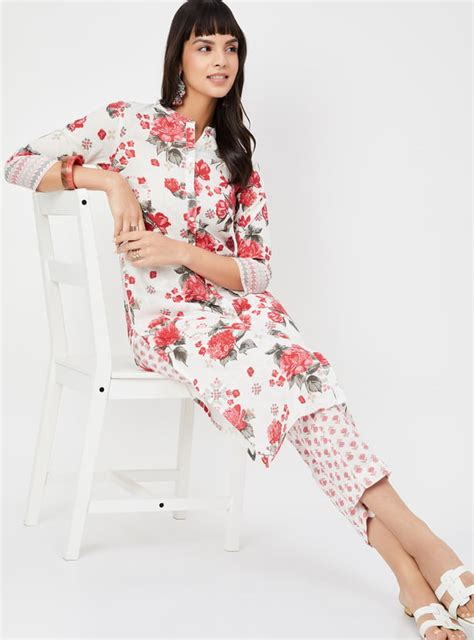 Buy Women Floral Print Straight Kurta Set Online at just Rs. 999.0 ...