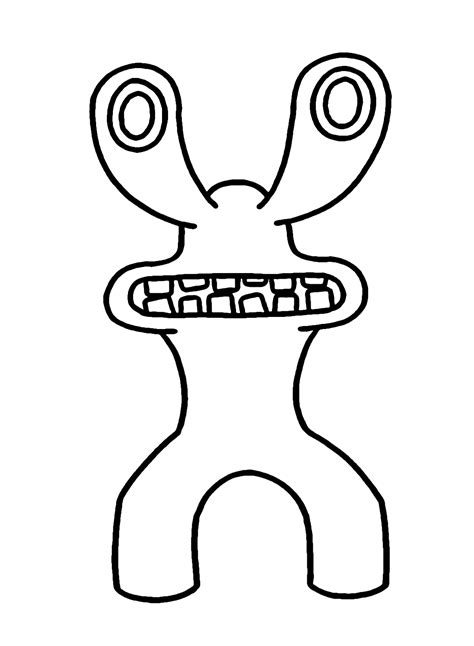 Pink From Rainbow Friends Coloring Pages