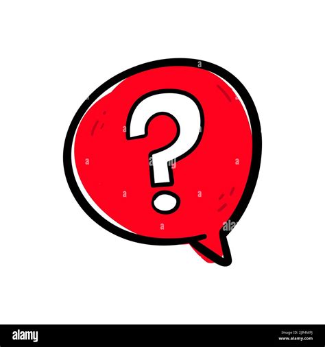 Hand drawing question mark sign symbol in a red speech bubble icon vector Stock Vector Image ...