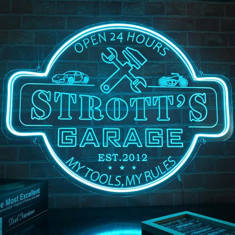 NOXTROND Personalized Neon Garage Signs for Men, Custom Dads Garage ...