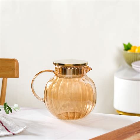 Amber Borosilicate Glass Pitcher 1300ml - Premium Serving Pitchers and ...