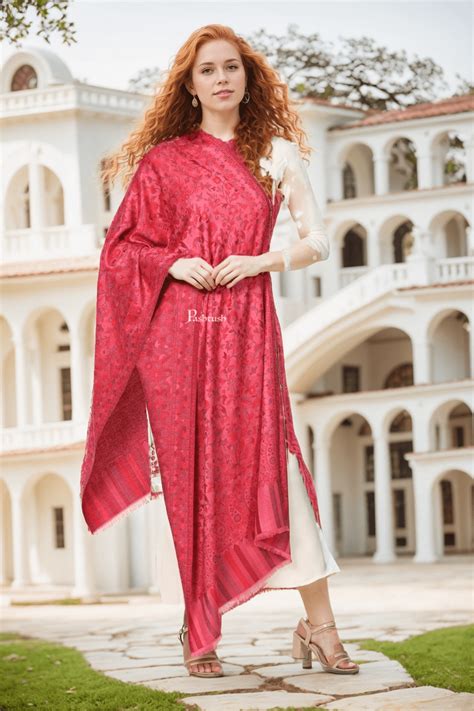 Pashtush Womens Extra Soft Bamboo Stole, Paisley Weave Design, Pink ...