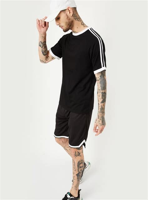 Buy Men Striped Raglan Sleeve Sports T-shirt Online at just Rs. 499.0 ...