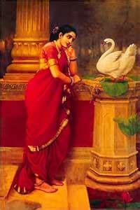 ART OF BHARAT Canvas Painting | Hamsa Damayanti by Raja Ravi Varma ...