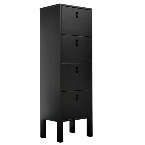 HomCom Modern Keyhole Dresser Drawers Storage Cabinet - Black : Amazon.in