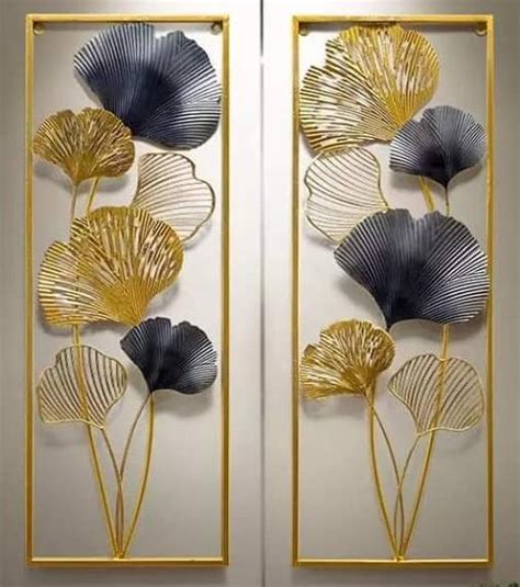 RECTANGULAR ESTHETIC GOLD & SILVER DUAL METAL WALL DECOR – SUREKH DECOR