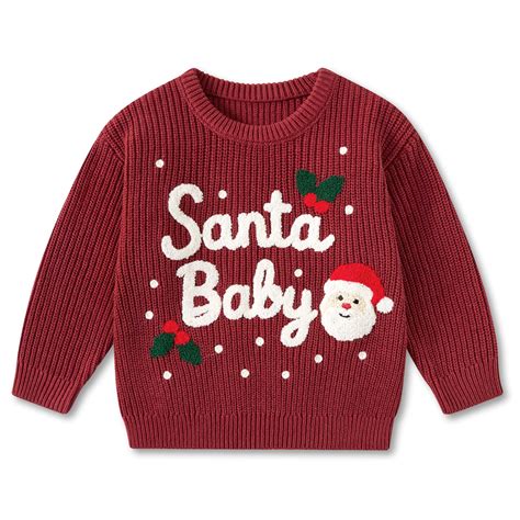 Aideaone Toddler Baby Boy Girl Christmas Sweater Letter Embroidery ...