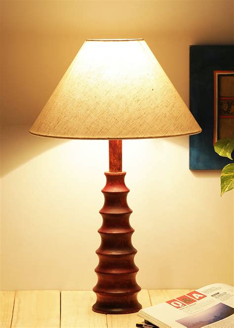 Get Maroon Wooden Rings Lamp with White Shade at ₹ 1699 | LBB Shop