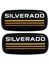 Buy 2x New Custom Epoxy resin Silverado Emblems Pillar Cab Badges Logo ...