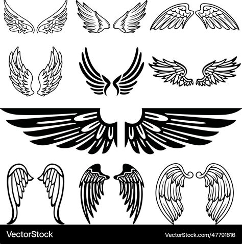 Angel Wings Clip Art Bundle Royalty Free Vector Image
