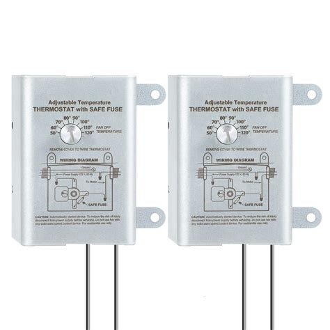 Saillong 2PACK 10 Amp Attic Fan Thermostat Control With Adjustable ...