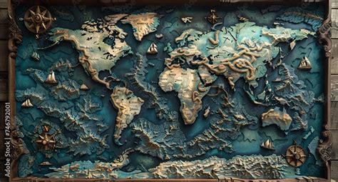 Image result for World Map 3D View