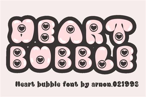 Heart Bubble Font by arnon.021993 · Creative Fabrica