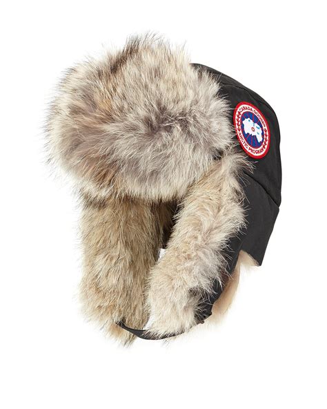 Canada goose Coyote-fur Aviator Hat in Black for Men | Lyst