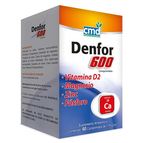 Calcio + Magnesio + Vitamina D2 cmd Denfor 600 Comprimidos | Walmart en ...