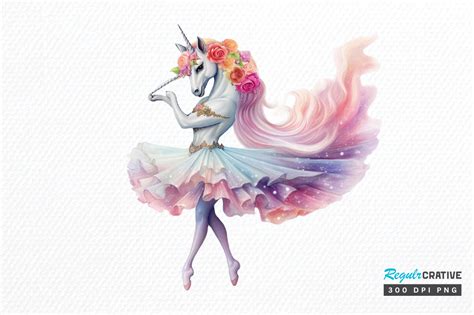 Ballerina Unicorns Clipart Sublimation Graphic by Regulrcrative ...
