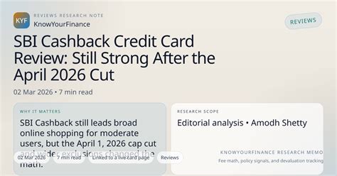 SBI Cashback Credit Card Review: Still Strong After the April 2026 Cut ...