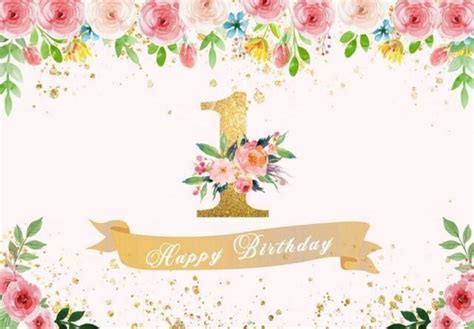 Happy 1th Birthday Background Photo Game Baby Shower Princess Custom ...