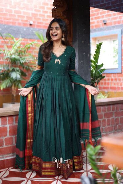 Buy Anarkali Peacock Handwork Suit Set | Ideal for Pooja & Festive ...