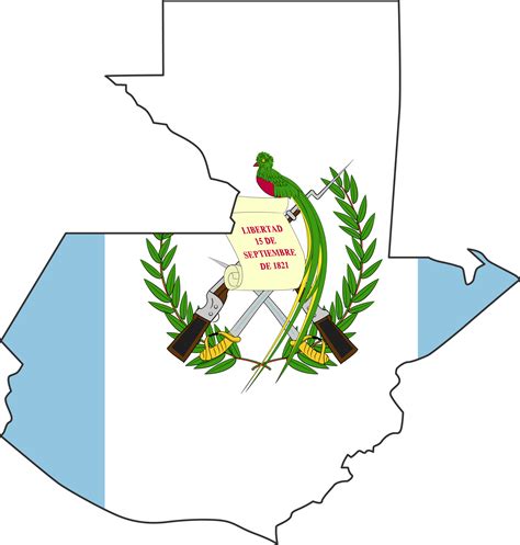Guatemala map city color of country flag. 12177222 PNG
