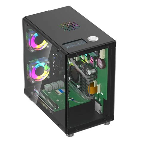 Elecrow Pitower Gen 1 Raspberry Pi 5 Mini PC Case With 3 Fans and 1.3 ...
