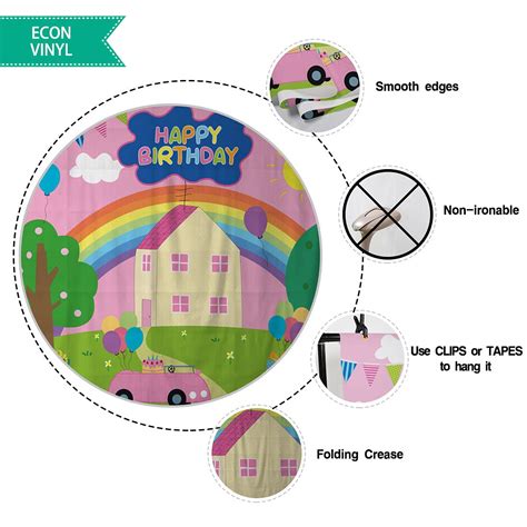 Allenjoy 7x5ft Happy Birthday Party Banner Backdrop for Girls Kids Pig ...