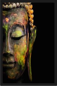 God Buddha Painting Poster with Frame Gloss Lamination 14X20 Inch ...