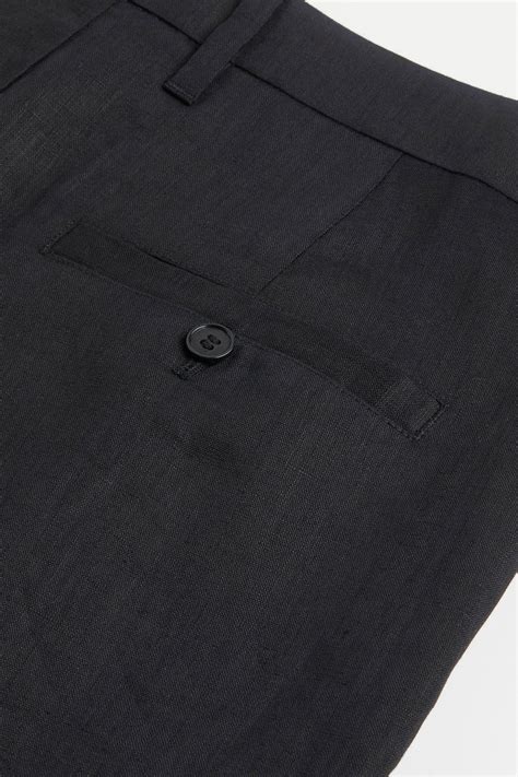 Relaxed Fit Linen shorts - Black - Men | H&M IN