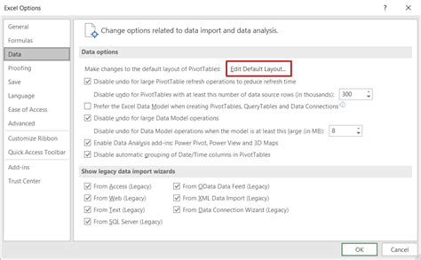 Image result for PivotTable Options