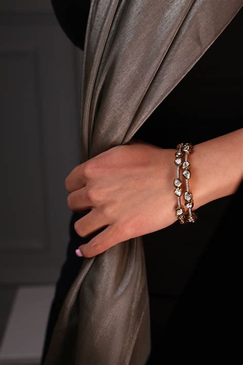 Lustrous Bloom Bangle Radiant Floral Elegance