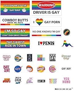 28 Pcs Original Funny Gay LGBT Prank Bumper Stickers for Truck,Cars ...