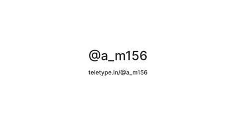 @a_m156 — Teletype