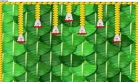 Buy Banana leaf with garlands Flower line Design Backdrop Cloth for ...