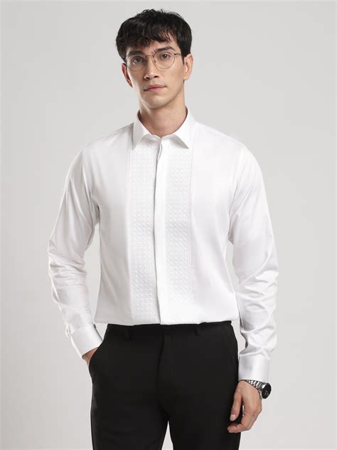 Buy MR BUTTON White Satin Shirt For Men Online In India
