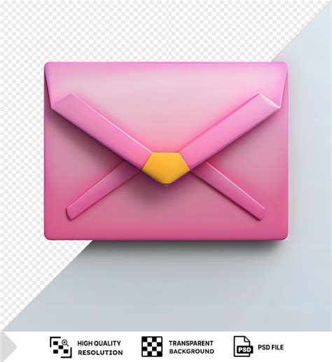 Pink envelope 3d icon transparent background | Premium AI-generated PSD