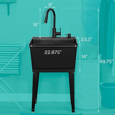 Cambridge Resources 23.5-in x 22.875-in 1-Basin Black Freestanding ...