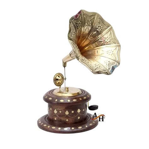 Arsh Handicrafts Gramophone Round Wood shisham and Brass (This ...