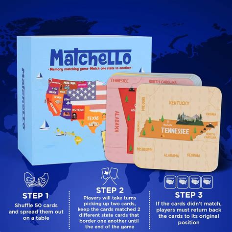 Buy Matchello Memory Matching Game - Learn Geography for Kids – 50 ...