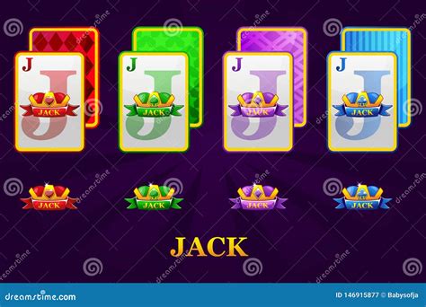 Set of Four Jacks Playing Cards Suits for Poker and Casino. Set of ...