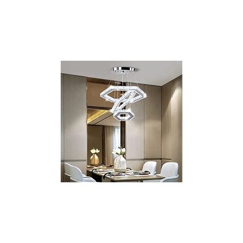 Buy Zswanbei Modern LED Chandelier 3 Ring Crystal Ceiling Hanging Light ...