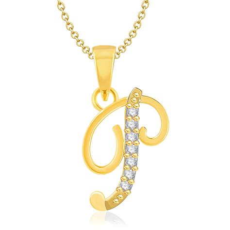 VSHINE FASHION JEWELLERY Alphabet Initial Letter P American Diamond ...