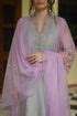 Buy - Begum miren grey and lavender suit set | Elan Store